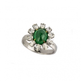 18k White Gold Emerald and Diamond Ring 1.83ct